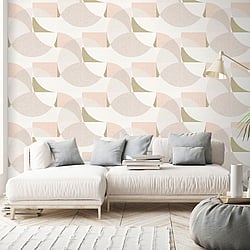 Galerie Wallcoverings Product Code: 10150-05 - ELLE Decoration Wallpaper Collection Galerie Wallcoverings Product Code 10150-05 - ELLE Decoration Wallpaper Collection - Blush Pink Gold Cream Colours - Geometric Circle Graphic Design