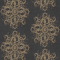Galerie Wallcoverings Product Code: 10154-15 - ELLE Decoration Wallpaper Collection Galerie Wallcoverings Product Code 10154-15 - ELLE Decoration Wallpaper Collection - Dark Grey Gold Colours - Baroque Damask Design