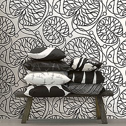 Galerie Wallcoverings Product Code: 14131 - Marimekko 5 Wallpaper Collection Galerie Wallcoverings Product Code 14131 - Marimekko 5 Wallpaper Collection - Black White Colours - Marimekko Bottna Design