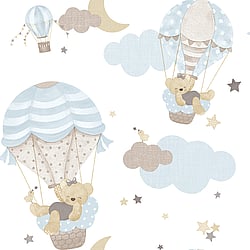 Galerie Wallcoverings Product Code: 14816 - Little Explorers 2 Wallpaper Collection Galerie Wallcoverings Product Code 14816 - Little Explorers 2 Wallpaper Collection - Heavenly Colours - Want to inject some fun into your child's bedroom? Look no further than this adorable design! This stylish and pastel-coloured design is perfect for kids' rooms, and the white base colour is sure to brighten up any space. Plus, the figurative vibe and fantasy feel of the bears and balloons make this the perfect paper for any little dreamer. So why wait? Add some fun to your child's room with this cute design today! Design
