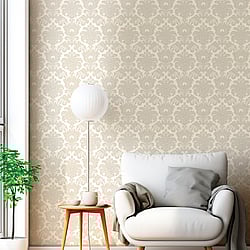 Galerie Wallcoverings Product Code: 23613 - Classic Italian Wallpaper Collection Galerie Wallcoverings Product Code 23613 - Classic Italian Wallpaper Collection - Beige Cream Colours - A floral, traditional damask on a textured background, giving a classical, formal edge to any interior scheme.  Design