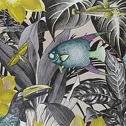 Galerie Wallcoverings Product Code: 26745 - Tropical Wallpaper Collection Galerie Wallcoverings Product Code 26745 - Tropical Wallpaper Collection - Blackberry Colours - Palau Design