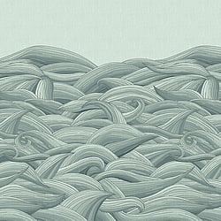Galerie Wallcoverings Product Code: 26785 - Crafted Wallpaper Collection Galerie Wallcoverings Product Code 26785 - Crafted Wallpaper Collection - Green  Colours - Waves Design