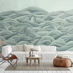 Galerie Wallcoverings Product Code: 26785 - Crafted Wallpaper Collection Galerie Wallcoverings Product Code 26785 - Crafted Wallpaper Collection - Green  Colours - Waves Design