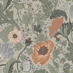 Galerie Wallcoverings Product Code: 33001 - Apelviken 2 Wallpaper Collection Galerie Wallcoverings Product Code 33001 - Apelviken 2 Wallpaper Collection - Green Orange Colours - Anemone Design