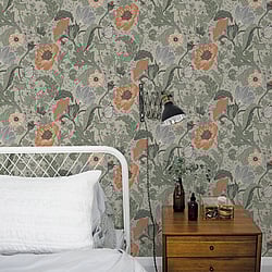 Galerie Wallcoverings Product Code: 33001 - Apelviken 2 Wallpaper Collection Galerie Wallcoverings Product Code 33001 - Apelviken 2 Wallpaper Collection - Green Orange Colours - Anemone Design