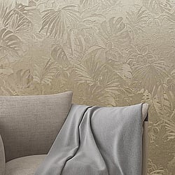 Galerie Wallcoverings Product Code: 33303 - Eden Wallpaper Collection Galerie Wallcoverings Product Code 33303 - Eden Wallpaper Collection -  Metallic Jungle Leaves Design