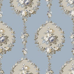 Galerie Wallcoverings Product Code: 3906 - Italian Damasks 3 Wallpaper Collection Galerie Wallcoverings Product Code 3906 - Italian Damasks 3 Wallpaper Collection - Blue Cream Beige Colours - Traditional Floral Design