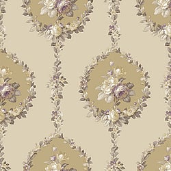 Galerie Wallcoverings Product Code: 3907 - Italian Damasks 3 Wallpaper Collection Galerie Wallcoverings Product Code 3907 - Italian Damasks 3 Wallpaper Collection - Purple Beige Gold Colours - Traditional Floral Design