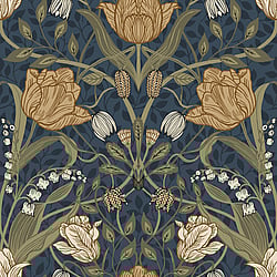 Galerie Wallcoverings Product Code: 44106 - Apelviken 2 Wallpaper Collection Galerie Wallcoverings Product Code 44106 - Apelviken 2 Wallpaper Collection - Blue Colours - Tulips Design