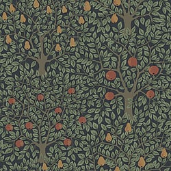 Galerie Wallcoverings Product Code: 44110 - Apelviken 2 Wallpaper Collection Galerie Wallcoverings Product Code 44110 - Apelviken 2 Wallpaper Collection - Black Green Colours - Apples and Pears Design