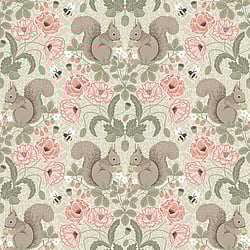 Galerie Wallcoverings Product Code: 44120 - Apelviken 2 Wallpaper Collection Galerie Wallcoverings Product Code 44120 - Apelviken 2 Wallpaper Collection - Green Red Beige Colours - Squirrels and Strawberries Design