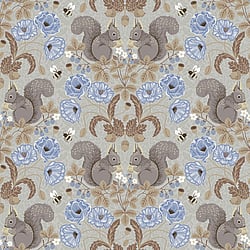 Galerie Wallcoverings Product Code: 44121 - Apelviken 2 Wallpaper Collection Galerie Wallcoverings Product Code 44121 - Apelviken 2 Wallpaper Collection - Beige Blue Colours - Squirrels and Strawberries Design