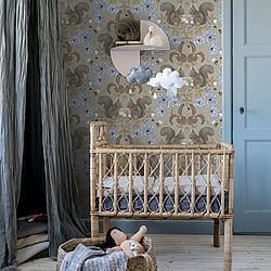 Galerie Wallcoverings Product Code: 44121 - Apelviken 2 Wallpaper Collection Galerie Wallcoverings Product Code 44121 - Apelviken 2 Wallpaper Collection - Beige Blue Colours - Squirrels and Strawberries Design