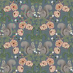 Galerie Wallcoverings Product Code: 44122 - Apelviken 2 Wallpaper Collection Galerie Wallcoverings Product Code 44122 - Apelviken 2 Wallpaper Collection - Blue Colours - Squirrels and Strawberries Design