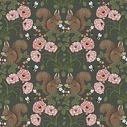 Galerie Wallcoverings Product Code: 44124 - Apelviken 2 Wallpaper Collection Galerie Wallcoverings Product Code 44124 - Apelviken 2 Wallpaper Collection - Green Colours - Squirrels and Strawberries Design