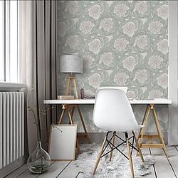 Galerie Wallcoverings Product Code: 51008 - Blomstermala Wallpaper Collection Galerie Wallcoverings Product Code 51008 - Blomstermala Wallpaper Collection - Grey Colours - Big Bloom Design