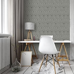 Galerie Wallcoverings Product Code: 51018 - Blomstermala Wallpaper Collection Galerie Wallcoverings Product Code 51018 - Blomstermala Wallpaper Collection - Grey Colours - Floral Collage Design