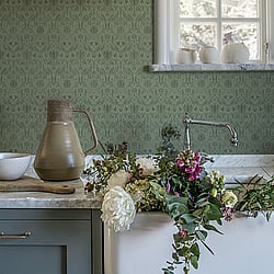 Galerie Wallcoverings Product Code: 51020 - Blomstermala Wallpaper Collection Galerie Wallcoverings Product Code 51020 - Blomstermala Wallpaper Collection - Green Colours - Floral Collage Design