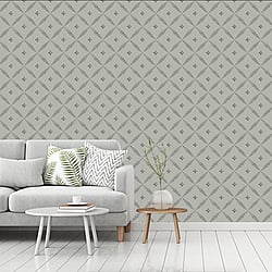 Galerie Wallcoverings Product Code: 51022 - Blomstermala Wallpaper Collection Galerie Wallcoverings Product Code 51022 - Blomstermala Wallpaper Collection - Grey Black Colours - Leaf Trellis Design