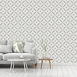 Galerie Wallcoverings Product Code: 51023 - Blomstermala Wallpaper Collection Galerie Wallcoverings Product Code 51023 - Blomstermala Wallpaper Collection - Blue White Colours - Leaf Trellis Design