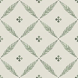 Galerie Wallcoverings Product Code: 51024 - Blomstermala Wallpaper Collection Galerie Wallcoverings Product Code 51024 - Blomstermala Wallpaper Collection - Green White Colours - Leaf Trellis Design