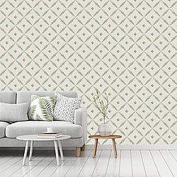 Galerie Wallcoverings Product Code: 51024 - Blomstermala Wallpaper Collection Galerie Wallcoverings Product Code 51024 - Blomstermala Wallpaper Collection - Green White Colours - Leaf Trellis Design