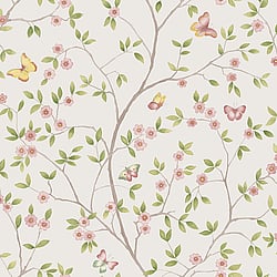 Galerie Wallcoverings Product Code: 51026 - Blomstermala Wallpaper Collection Galerie Wallcoverings Product Code 51026 - Blomstermala Wallpaper Collection - Pink Green Beige White Colours - Butterfly Trail Design
