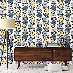 Galerie Wallcoverings Product Code: 51183702 - Skandinavia 2 Wallpaper Collection Galerie Wallcoverings Product Code 51183702 - Skandinavia 2 Wallpaper Collection - Blue Yellow Grey Colours - Blue Yellow Skandi Floral Bloom Design