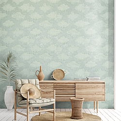 Galerie Wallcoverings Product Code: 64984 - Crafted Wallpaper Collection Galerie Wallcoverings Product Code 64984 - Crafted Wallpaper Collection - Green Silver   Colours - Stamped Design