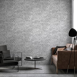 Galerie Wallcoverings Product Code: 65002 - Feel Wallpaper Collection Galerie Wallcoverings Product Code 65002 - Feel Wallpaper Collection - Grey Silver Colours - Seashell Design