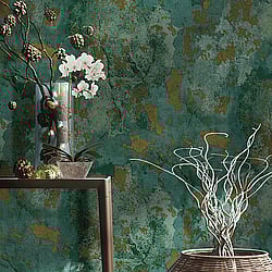 Galerie Wallcoverings Product Code: 9785 - Italian Textures 2 Wallpaper Collection Galerie Wallcoverings Product Code 9785 - Italian Textures 2 Wallpaper Collection - Dark Green Gold Colours - Distressed Texture Design