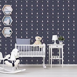 Galerie Wallcoverings Product Code: G23036 - Deauville Wallpaper Collection Galerie Wallcoverings Product Code G23036 - Deauville Wallpaper Collection - Navy Blue Red White Colours - Deauville Boat Motif Design