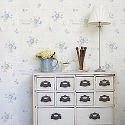 Galerie Wallcoverings Product Code: G45081 - Vintage Rose Wallpaper Collection Galerie Wallcoverings Product Code G45081 - Vintage Rose Wallpaper Collection - Blue Cream Colours - Postcard Florals Design