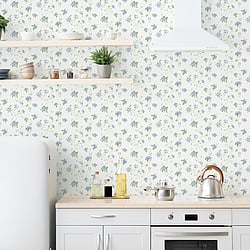 Galerie Wallcoverings Product Code: G67864 - Miniatures 3 Wallpaper Collection Galerie Wallcoverings Product Code G67864 - Miniatures 3 Wallpaper Collection - Blue Green White Colours - Small Floral Trail Design