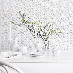 Galerie Wallcoverings Product Code: G67887 - Miniatures 3 Wallpaper Collection Galerie Wallcoverings Product Code G67887 - Miniatures 3 Wallpaper Collection - Blue White Colours - Small Rose Trail Design