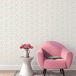 Galerie Wallcoverings Product Code: G67889 - Miniatures 3 Wallpaper Collection Galerie Wallcoverings Product Code G67889 - Miniatures 3 Wallpaper Collection - Pink Green White Colours - Small Rose Trail Design