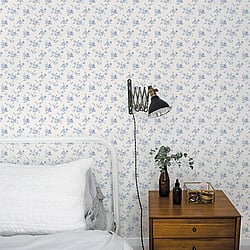 Galerie Wallcoverings Product Code: G67892 - Miniatures 3 Wallpaper Collection Galerie Wallcoverings Product Code G67892 - Miniatures 3 Wallpaper Collection - Blue White Colours - Medium Rose Trail Design