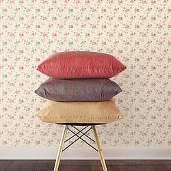 Galerie Wallcoverings Product Code: G67893 - Miniatures 3 Wallpaper Collection Galerie Wallcoverings Product Code G67893 - Miniatures 3 Wallpaper Collection - Red Cream Green Colours - Medium Rose Trail Design