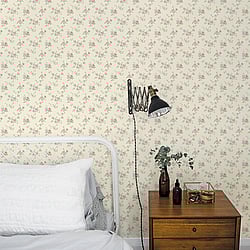 Galerie Wallcoverings Product Code: G67895 - Miniatures 3 Wallpaper Collection Galerie Wallcoverings Product Code G67895 - Miniatures 3 Wallpaper Collection - Pink Cream Green Purple Colours - Medium Rose Trail Design