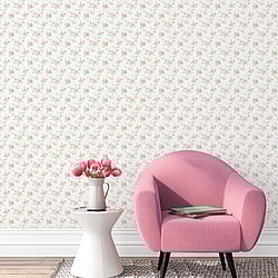 Galerie Wallcoverings Product Code: G67896 - Miniatures 3 Wallpaper Collection Galerie Wallcoverings Product Code G67896 - Miniatures 3 Wallpaper Collection - Pink White Green Purple Colours - Medium Rose Trail Design