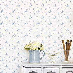Galerie Wallcoverings Product Code: G67915 - Miniatures 3 Wallpaper Collection Galerie Wallcoverings Product Code G67915 - Miniatures 3 Wallpaper Collection - Blue White Colours - Small Floral Sprig Design