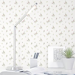 Galerie Wallcoverings Product Code: G67918 - Miniatures 3 Wallpaper Collection Galerie Wallcoverings Product Code G67918 - Miniatures 3 Wallpaper Collection - Pink White Green Colours - Small Floral Sprig Design