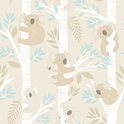 Galerie Wallcoverings Product Code: G78384 - Tiny Tots 2 Wallpaper Collection Galerie Wallcoverings Product Code G78384 - Tiny Tots 2 Wallpaper Collection - Beige Turquoise Glitter Colours - Koalas Design