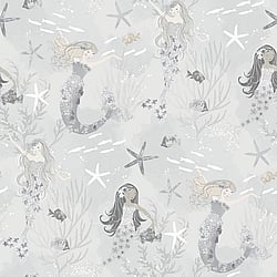 Galerie Wallcoverings Product Code: G78389 - Tiny Tots 2 Wallpaper Collection Galerie Wallcoverings Product Code G78389 - Tiny Tots 2 Wallpaper Collection - Grey Silver Glitter Colours - Mermaids Design