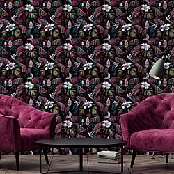 Galerie Wallcoverings Product Code: NHW1001 - Enchanted Wallpaper Collection Galerie Wallcoverings Product Code NHW1001 - Enchanted Wallpaper Collection - Pink White Black Colours - Samana Pink Design