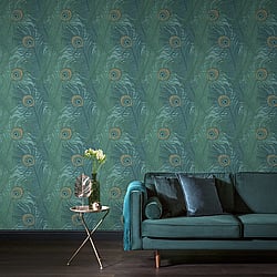 Galerie Wallcoverings Product Code: NHW1045 - Enchanted Wallpaper Collection Galerie Wallcoverings Product Code NHW1045 - Enchanted Wallpaper Collection - Emerald Gold Colours - Descartes Emerald Design
