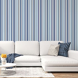 Galerie Wallcoverings Product Code: ST36911 - Simply Stripes 3 Wallpaper Collection Galerie Wallcoverings Product Code ST36911 - Simply Stripes 3 Wallpaper Collection - Navy Blue Colours - Step Stripe Design