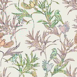 Galerie Wallcoverings Product Code WH45245M - Welcome Home Murals Wallpaper Collection - Multi-coloured, Cream, Pink Colours - Botanical Birdsong Design