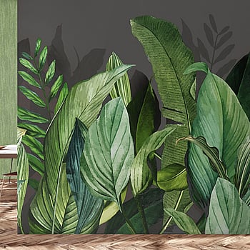 Galerie Wallcoverings Product Code 18002 - Tropical Wallpaper Collection - Blackberry Colours -  